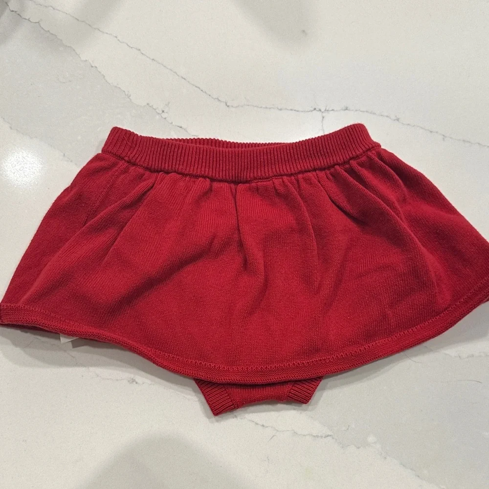 Red Knit Baby Bloomers